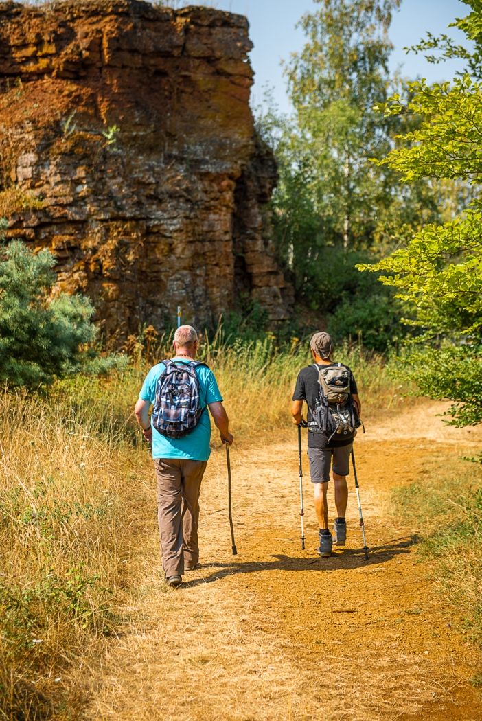 Auf dem "Giele Botter" gibt es auch die charakteristischen roten Felsen