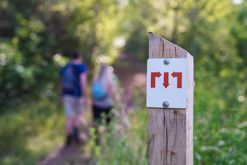 Une photo du balisage du Minett Trail